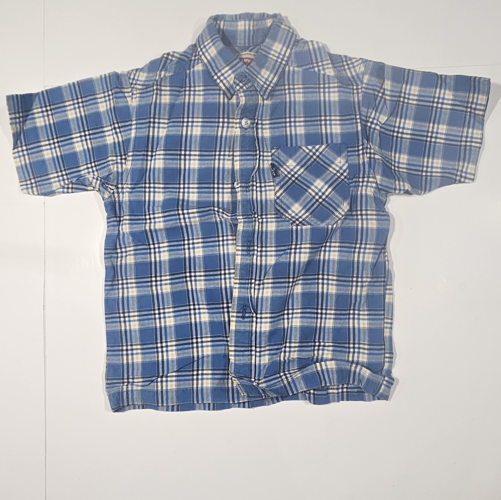 Levi's Blue and Cream Plaid Shirt